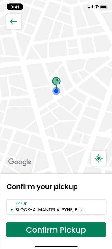 Confirming the pickup point